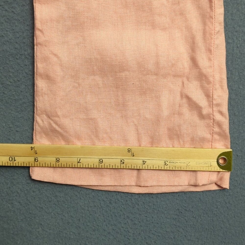 Miss Me Pant's Women's S Pink Linen Mid Rise Wide Cargo Flap Pocket - Picture 10 of 14